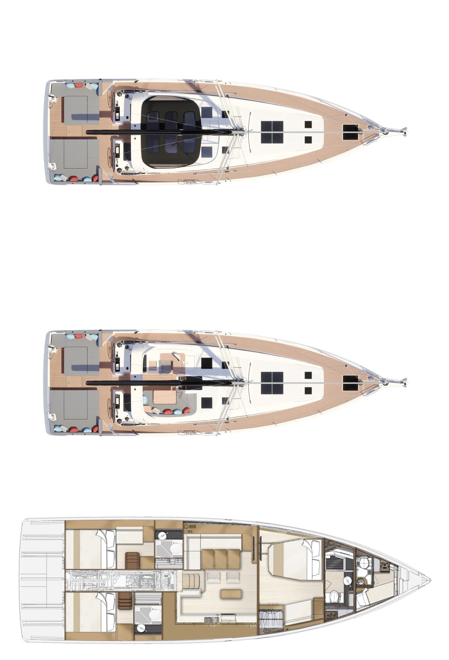 Jeanneau Yachts 55: три входа меняют отношения на борту Jeanneau Yachts 55
