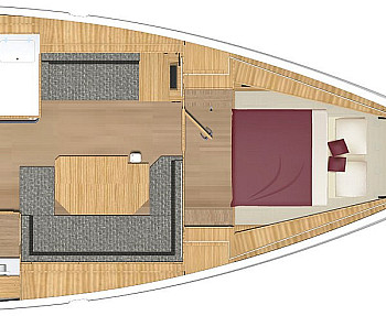 Bavaria C-LINE: Bavaria C38: схема носовой каюты