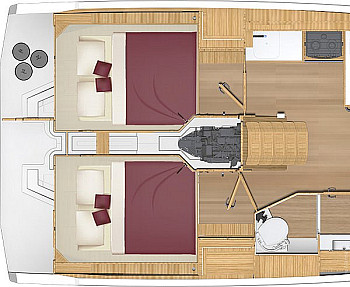 Bavaria C-LINE: Bavaria C38: схема кормовых кают