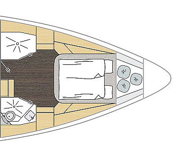 Bavaria C-LINE: Bavaria C46: схема носовой каюты