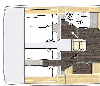Bavaria C-LINE: Bavaria C46: схема кормовых кают