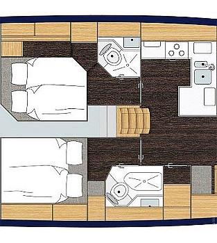 Bavaria C-LINE: Bavaria C50: схема планировки, другой вариант