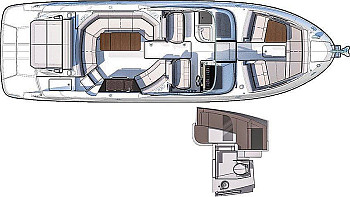 Sea Ray: SLX 350: схема палубы