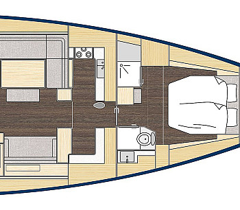 Bavaria C-LINE: Bavaria C57: схема носовой каюты