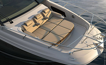 Sea Ray: Sundancer 320 Outboard: носовой солярий (визуализация верфи)
