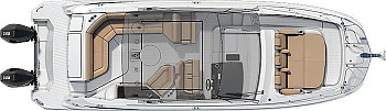 Sea Ray: Sundancer 320 Outboard: схема палубы