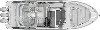 Sea Ray: Sundancer 370 Outboard: схема палубы