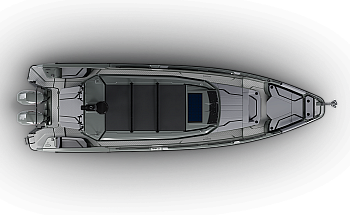 BS850 XC Cross Cabin Shoreline Grey top view aft cabin
